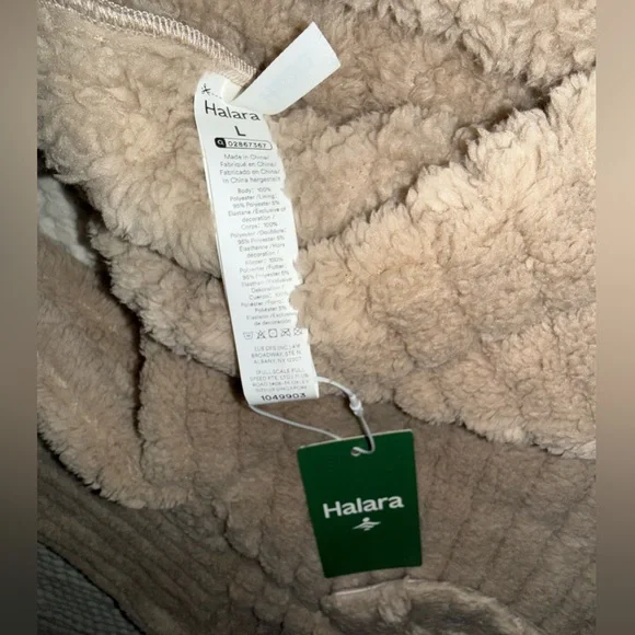HALARA Women’s Long Sleeve Casual Sherpa Jacket in Cream NWT - Size Large - Picture 13 of 15